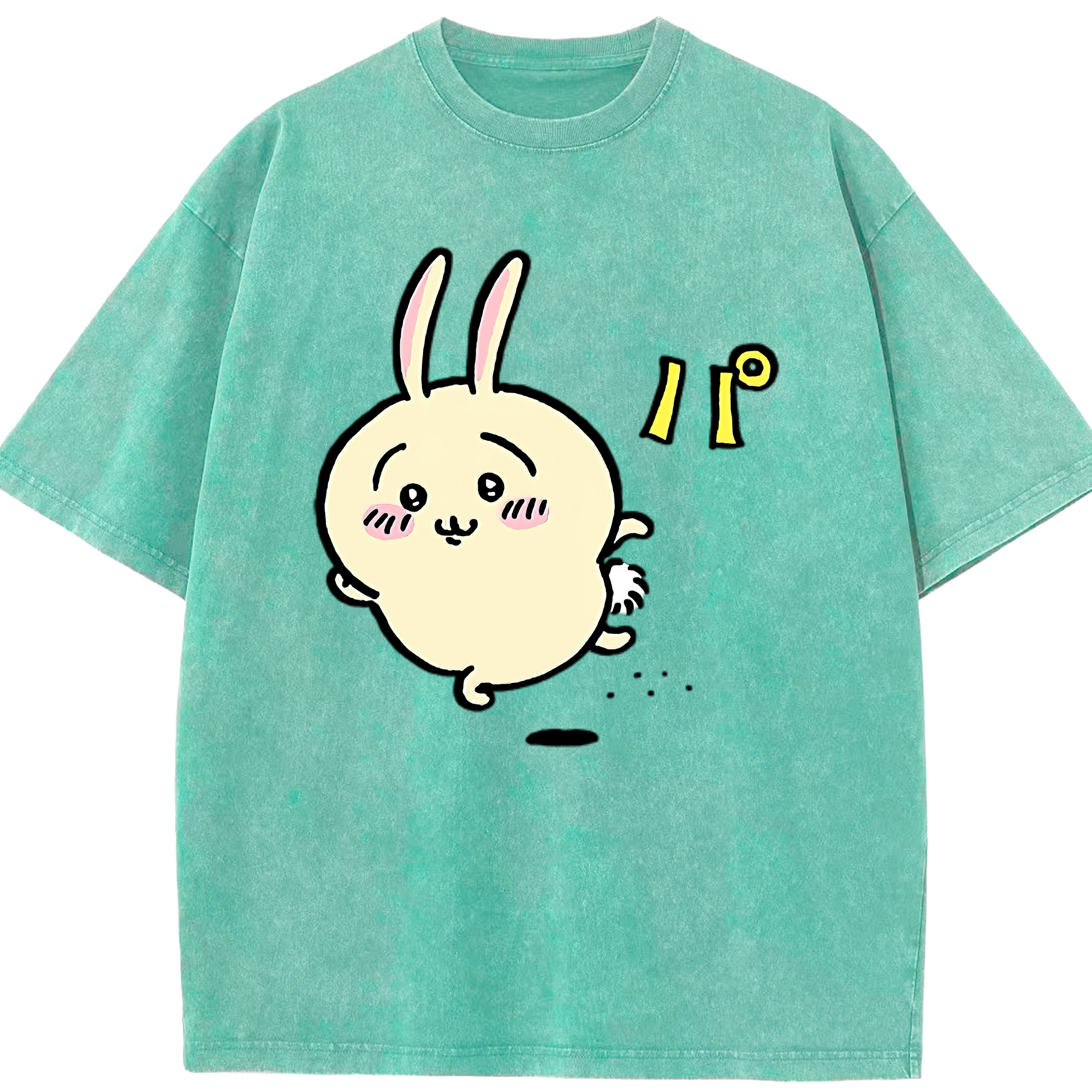 （画像用） ちいかわ うさぎ Chii-kawa usagi 綿100% ヴィンテージ風 半袖Tシャツ（フロントプリント）
